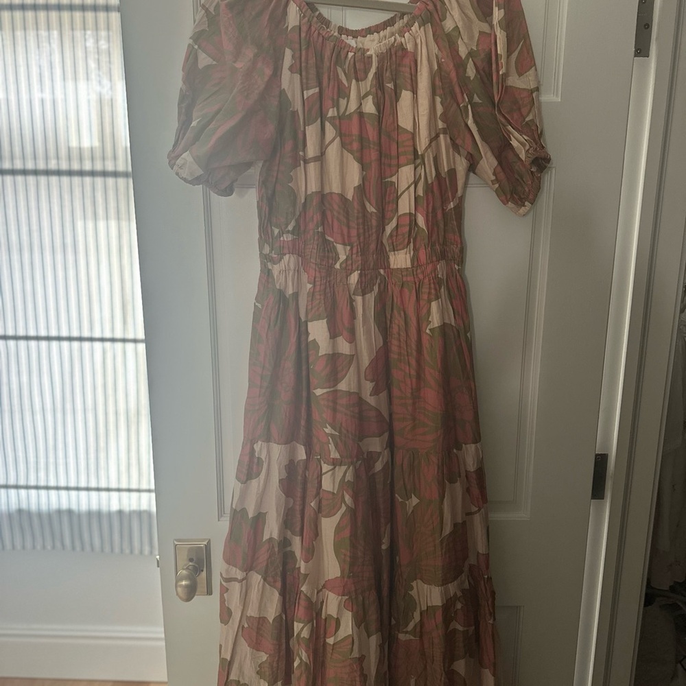 Velvet by Graham & Spencer Leaf Print Long Sleeve Dress